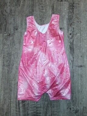 Girls Pink Gymnastics Leotard (M)